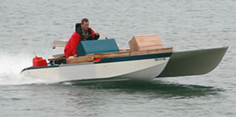 power catamaran hydrofoil assisted